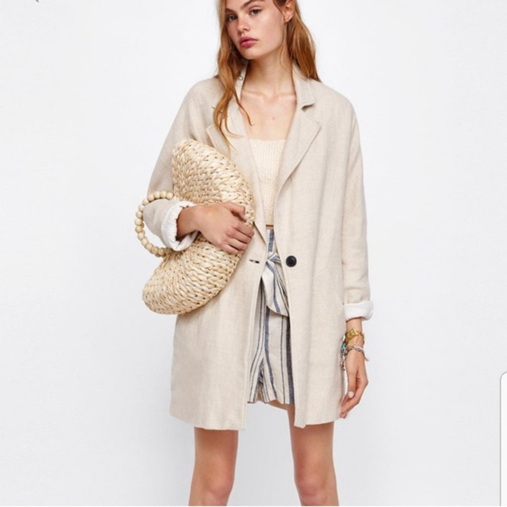 Zara Cream linen Jacket size Small